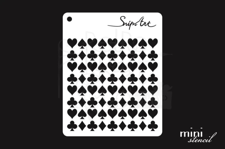 Szablon maska 8x10 Mini Stencil - Karty - Maska 28409 SnipArt