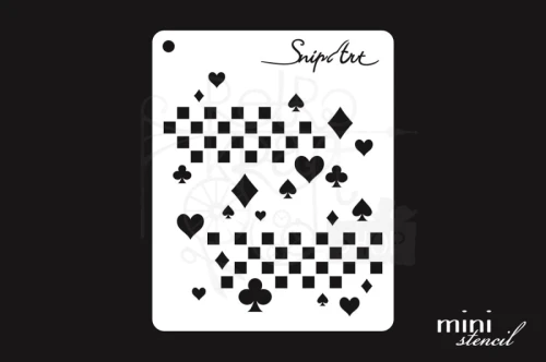 Szablon maska 8x10 Mini Stencil - Karty i Szachownica - Maska 28407 SnipArt
