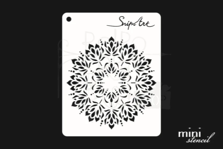 Szablon maska 8x10 Mini Stencil - Folk - rozetka 28459 SnipArt