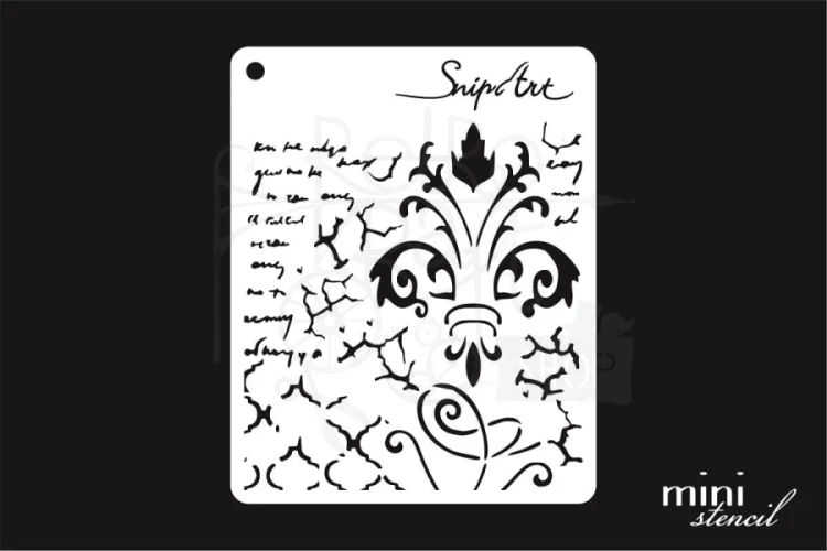 Szablon maska 8x10 Mini Stencil - Tło z Damaskiem 28548 SnipArt