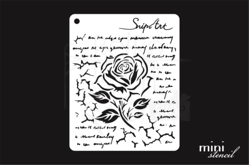 Szablon maska 8x10 Mini Stencil - Tło z Różą 28549 SnipArt