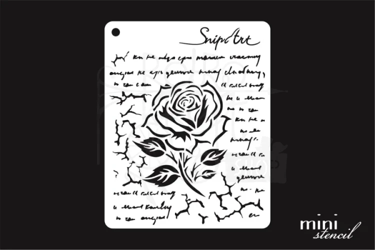 Szablon maska 8x10 Mini Stencil - Tło z Różą 28549 SnipArt