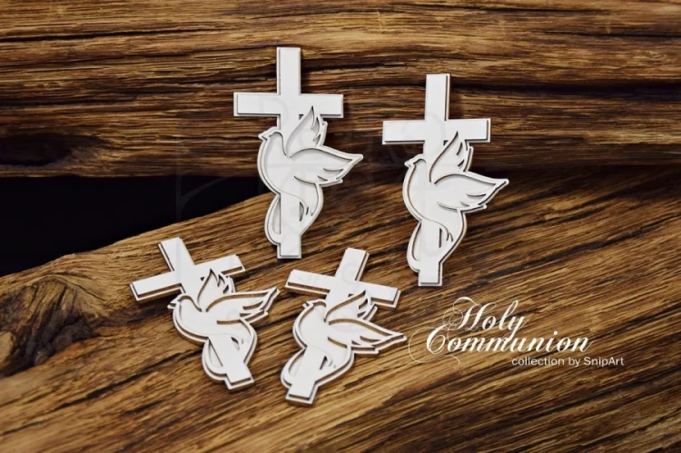 Tekturka Holy Communion - Krzyże z Gołąbkami 34434 SnipArt