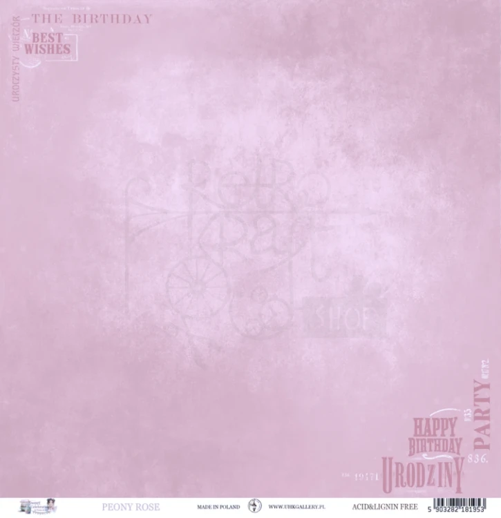 Papier do scrapbookingu 30x30 Sweet Celebration - Peony Rose UHK Gallery
