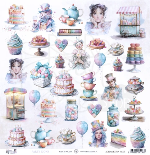 Papier do scrapbookingu 30x30 Sweet Celebration - Party Icons UHK Gallery