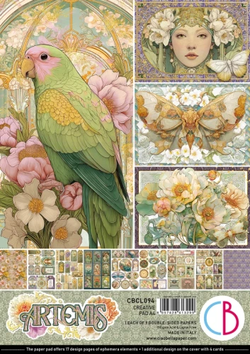 Zestaw papierów do scrapbookingu A4 Artemis 9 arkuszy CBCL094 Ciao Bella