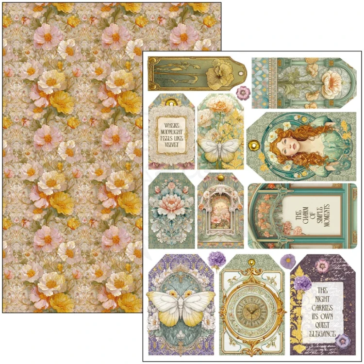 Zestaw papierów do scrapbookingu A4 Artemis 9 arkuszy CBCL094 Ciao Bella
