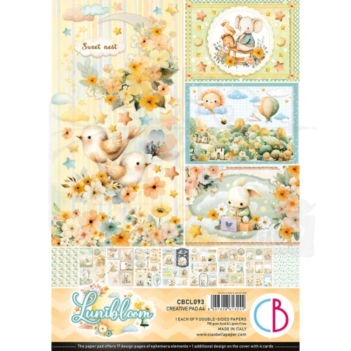 Zestaw papierów do scrapbookingu A4 Lunibloom 9 arkuszy CBCL093 Ciao Bella