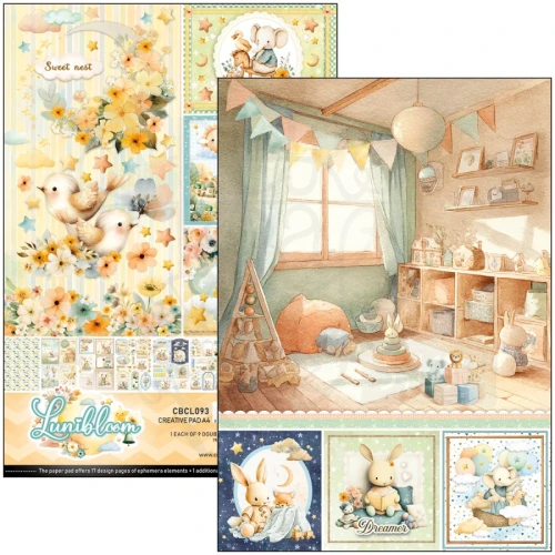 Zestaw papierów do scrapbookingu A4 Lunibloom 9 arkuszy CBCL093 Ciao Bella