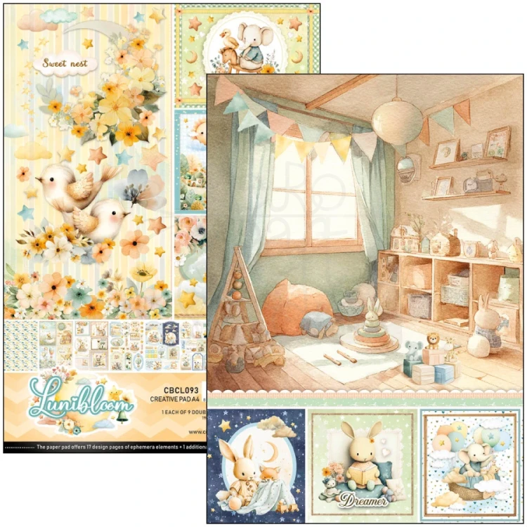Zestaw papierów do scrapbookingu A4 Lunibloom 9 arkuszy CBCL093 Ciao Bella