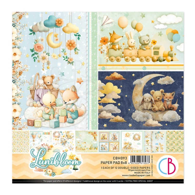 Zestaw papierów do scrapbookingu 20x20 Lunibloom 12 arkuszy CBH093 Ciao Bella