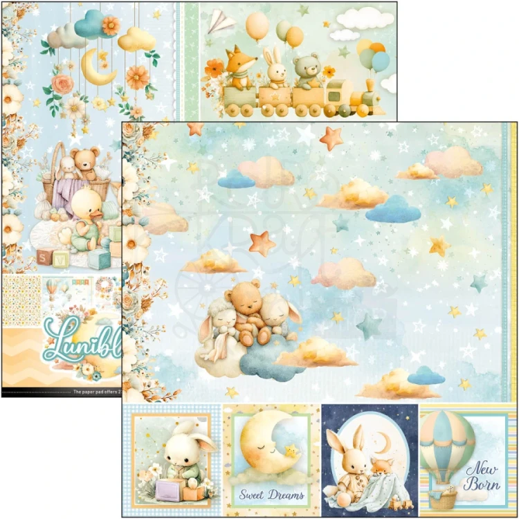 Zestaw papierów do scrapbookingu 20x20 Lunibloom 12 arkuszy CBH093 Ciao Bella