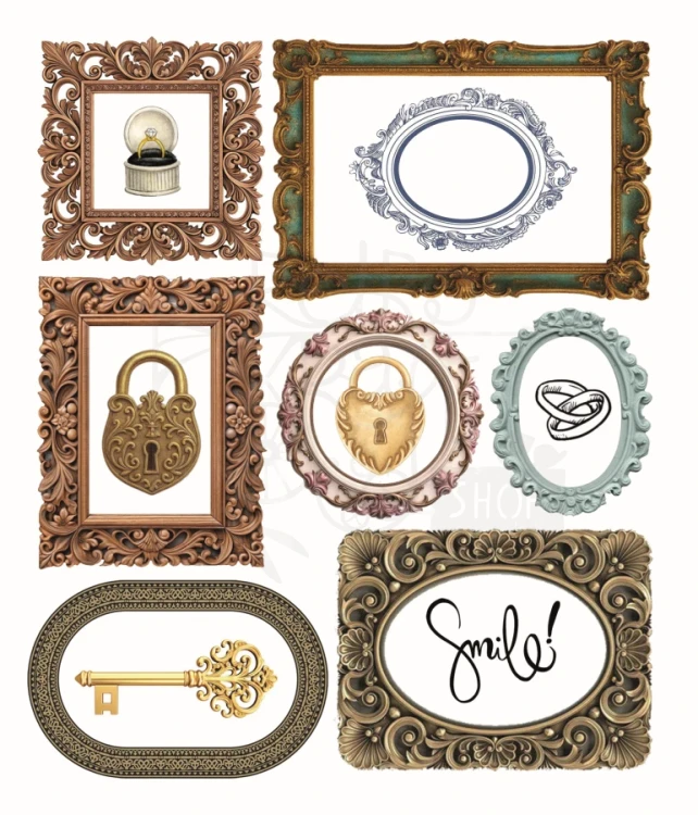 Naklejki 14x12cm Mixed Media Whisper Frames 10 arkuszy MB010 Ciao Bella