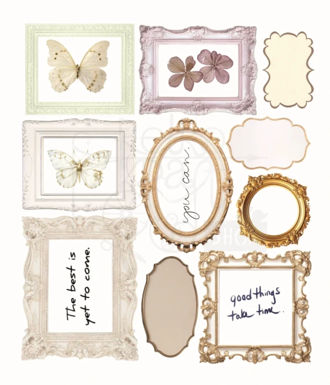 Naklejki 14x12cm Mixed Media Whisper Frames 10 arkuszy MB010 Ciao Bella