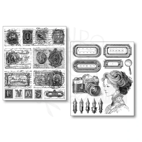 Naklejki 14x12cm Mixed Media Litographs 10 arkuszy MB007 Ciao Bella
