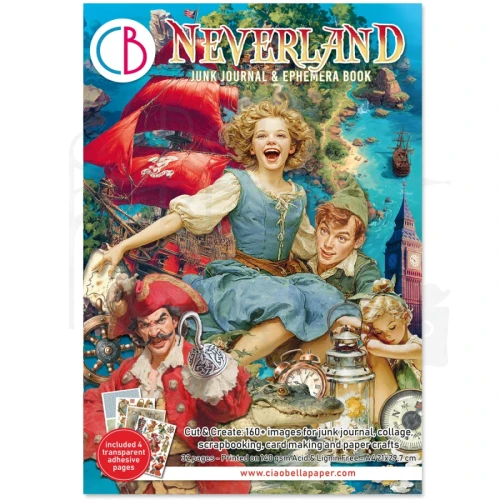 Zestaw A4 Junk Journal &amp; Ephemera Book Neverland 32 arkusze CBB021 Ciao Bella