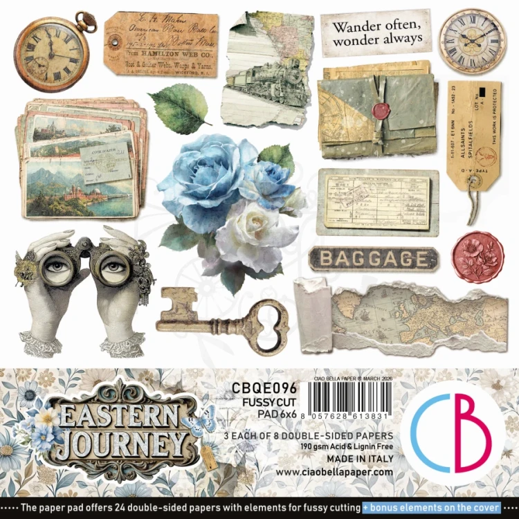 Zestaw papierów do scrapbookingu 15x15 Eastern Journey 24 arkusze CBQE096 Ciao Bella