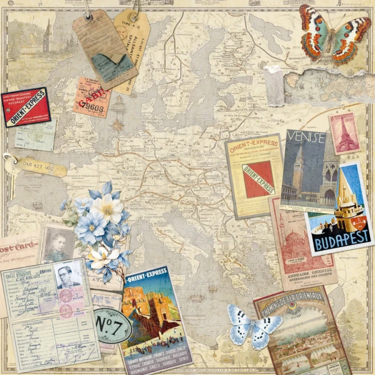 Zestaw papierów do scrapbookingu 30x30 Eastern Journey 8 arkuszy CBT096 Ciao Bella