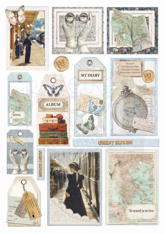 Zestaw papierów do scrapbookingu A4 Eastern Journey 9 arkuszy CBCL096 Ciao Bella