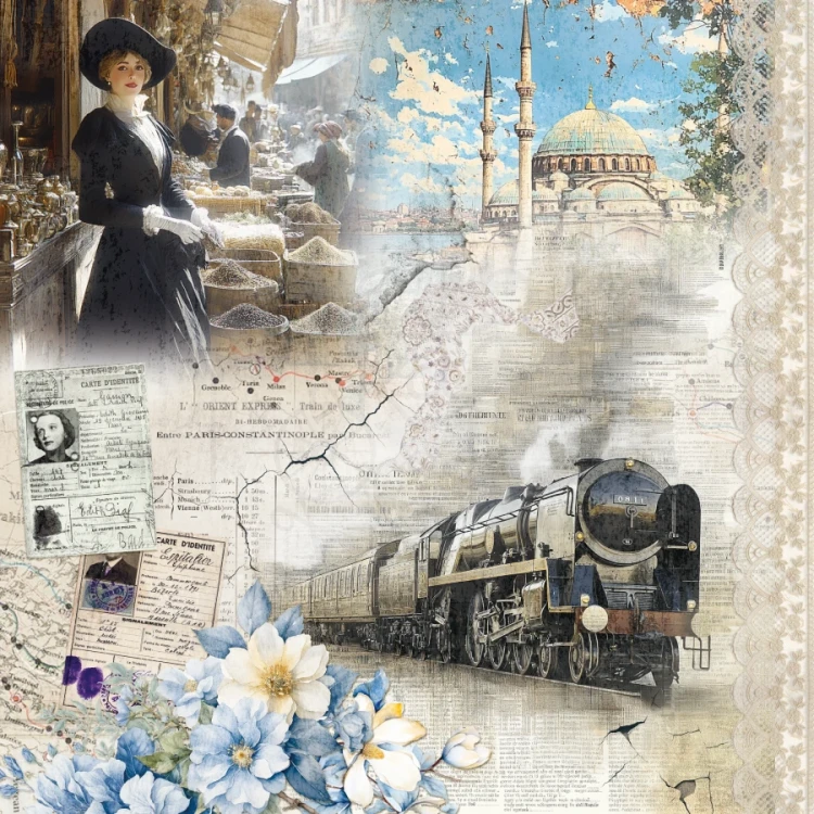 Zestaw papierów do scrapbookingu 20x20 Eastern Journey 12 arkuszy CBH096 Ciao Bella