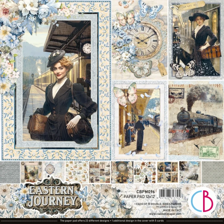 Zestaw papierów do scrapbookingu 30x30 Eastern Journey 12 arkuszy CBPM096 Ciao Bella