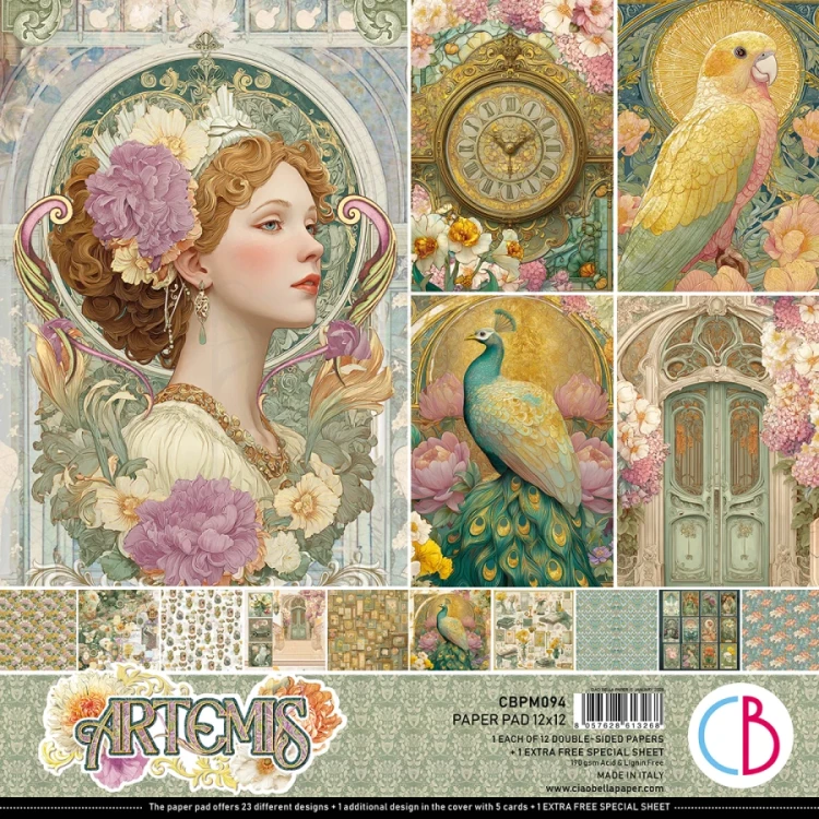 Zestaw papierów do scrapbookingu 30x30 Artemis 12 arkuszy CBPM094 Ciao Bella