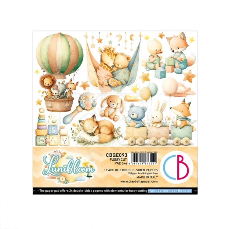 Zestaw papierów do scrapbookingu 15x15 Lunibloom 24 arkusze CBQE093 Ciao Bella