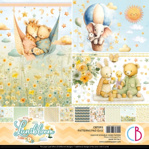 Zestaw papierów do scrapbookingu 30x30 Lunibloom 8 arkuszy CBT093 Ciao Bella