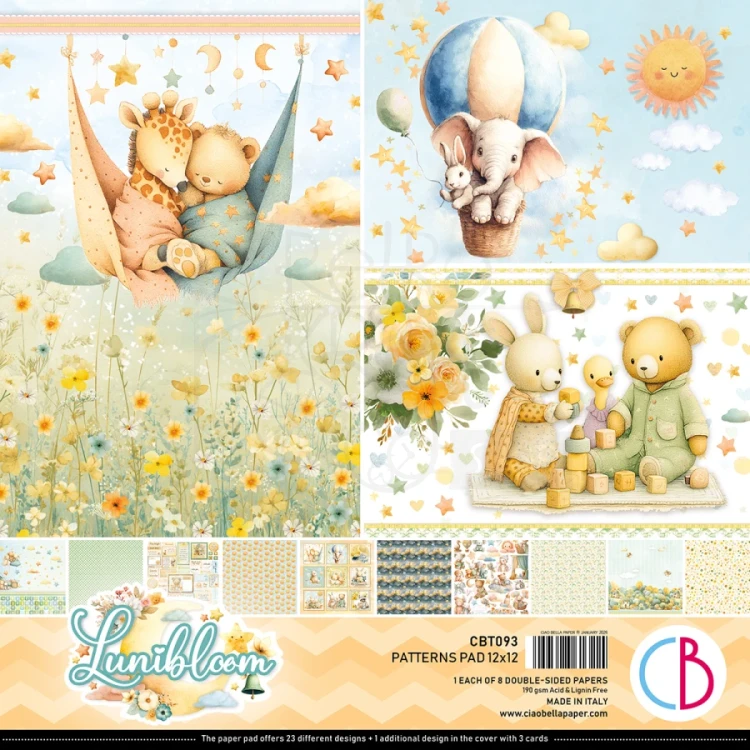 Zestaw papierów do scrapbookingu 30x30 Lunibloom 8 arkuszy CBT093 Ciao Bella