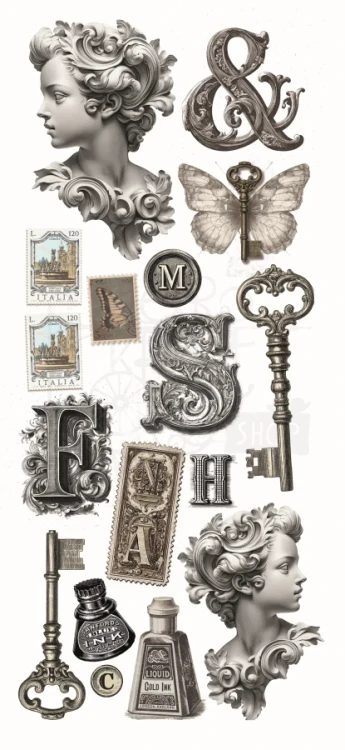 Naklejki foliowe do scrapbookingu Typographic 5 arkuszy CBI014 Ciao Bella