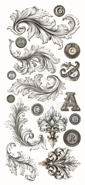 Naklejki foliowe do scrapbookingu Typographic 5 arkuszy CBI014 Ciao Bella