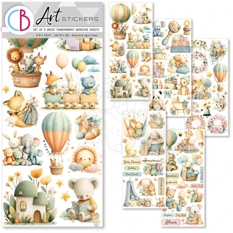 Naklejki foliowe do scrapbookingu Lunibloom 5 arkuszy CBI012 Ciao Bella