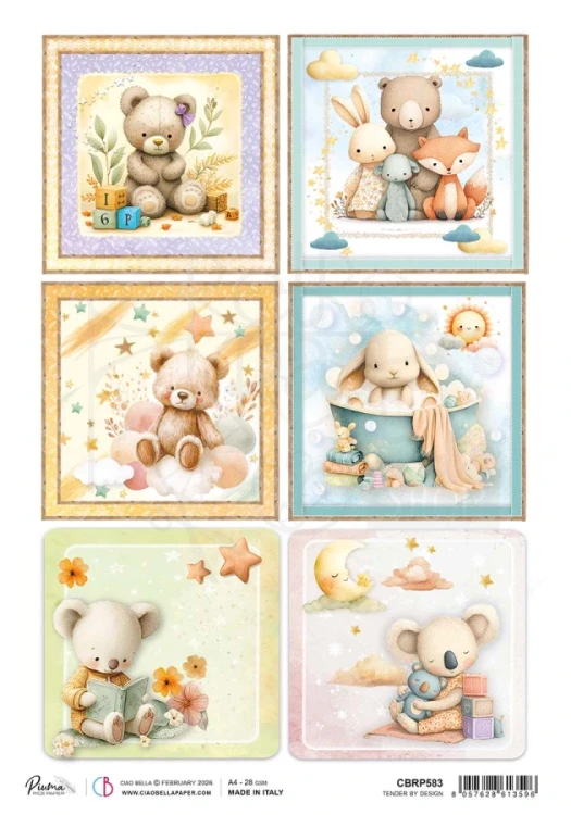 Papier ryżowy do decoupage A4 Lunibloom - A Tender By Design CBRP583 Ciao Bella