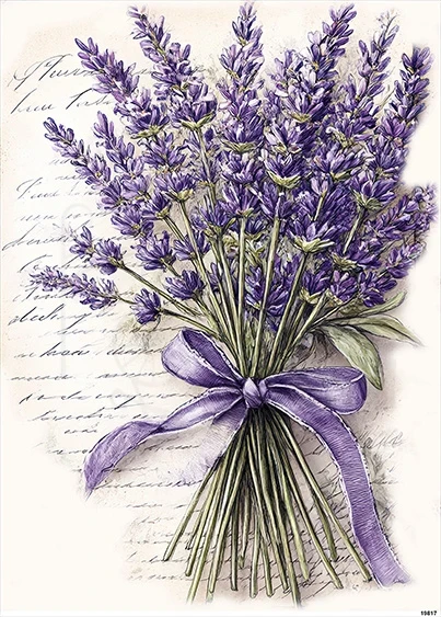 Papier ryżowy do decoupage A5 Lawenda - bukiet 19817