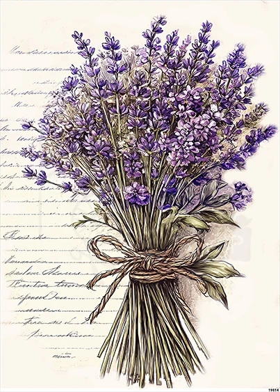 Papier ryżowy do decoupage A5 Lawenda - bukiet 19814