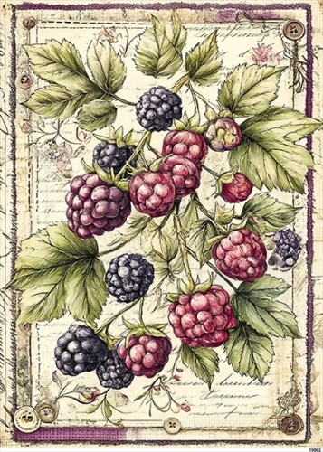 Papier ryżowy do decoupage A5 Jeżyny 19802