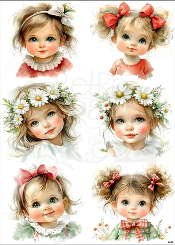 Papier ryżowy do decoupage A4 Małe dziewczynki 4448