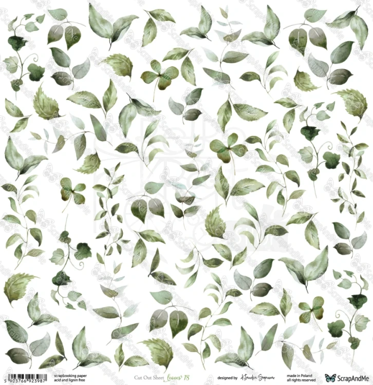 Papier 30x30 elementy do wycięcia Leaves 18 ScrapAndMe