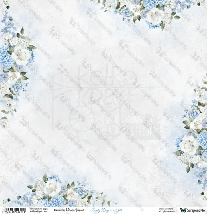 Papier do scrapbookingu 30x30 Lovely Day IN BLUE 09/10 ScrapAndMe