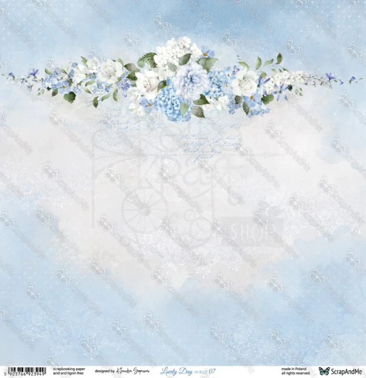 Papier do scrapbookingu 30x30 Lovely Day IN BLUE 07/08 ScrapAndMe
