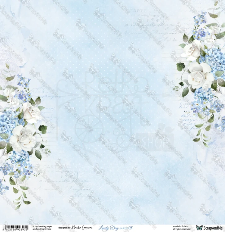 Papier do scrapbookingu 30x30 Lovely Day IN BLUE 05/06 ScrapAndMe