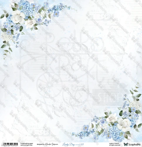 Papier do scrapbookingu 30x30 Lovely Day IN BLUE 03/04 ScrapAndMe
