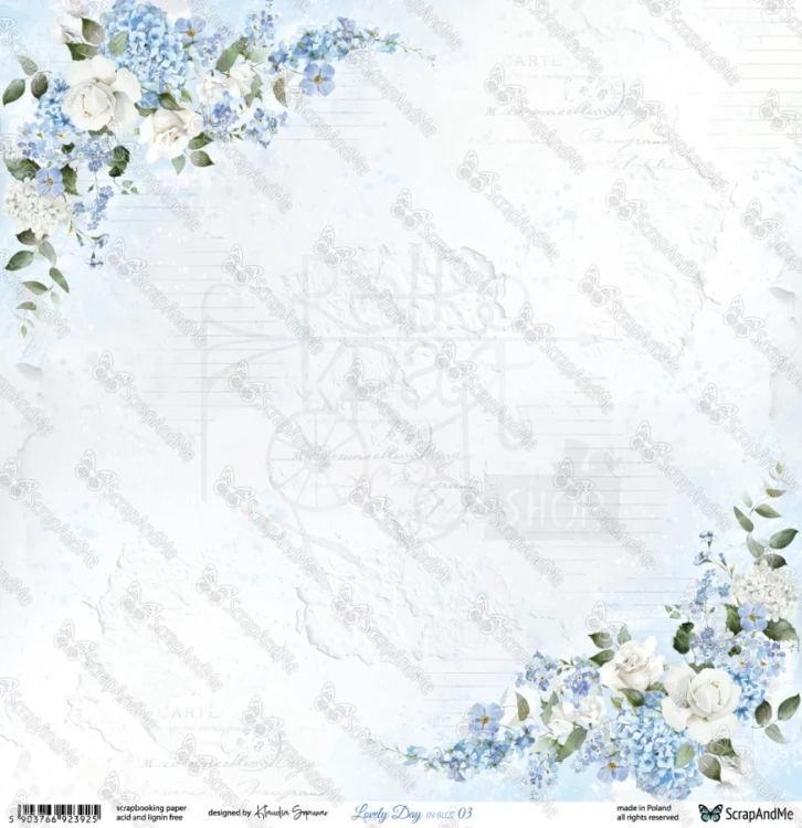 Papier do scrapbookingu 30x30 Lovely Day IN BLUE 03/04 ScrapAndMe
