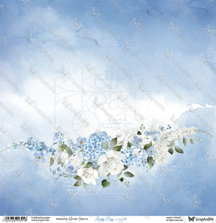 Papier do scrapbookingu 30x30 Lovely Day IN BLUE 01/02 ScrapAndMe