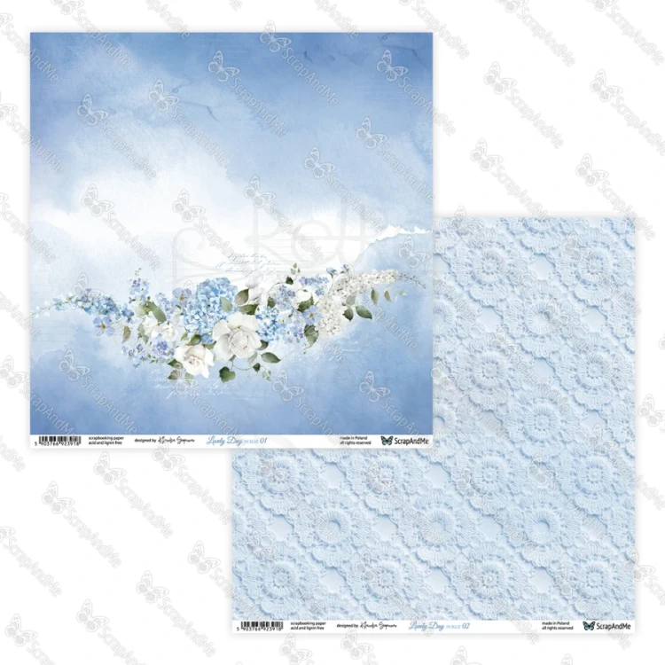 Zestaw papierów do scrapbookingu 30x30 Lovely Day IN BLUE ScrapAndMe