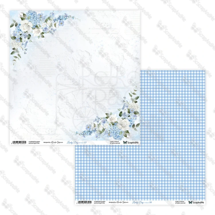 Zestaw papierów do scrapbookingu 30x30 Lovely Day IN BLUE ScrapAndMe