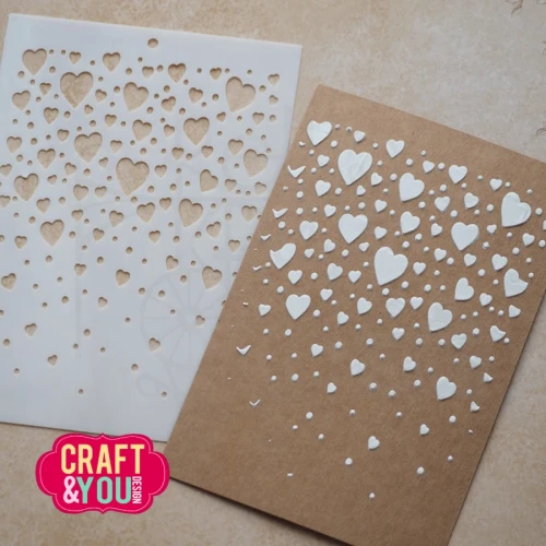 Szablon maska A6 Spadające serduszka SC019 Craft&amp;You Design