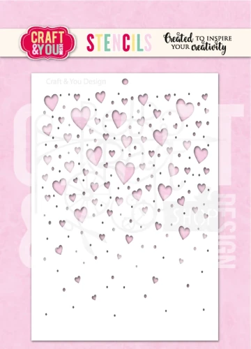 Szablon maska A6 Spadające serduszka SC019 Craft&amp;You Design