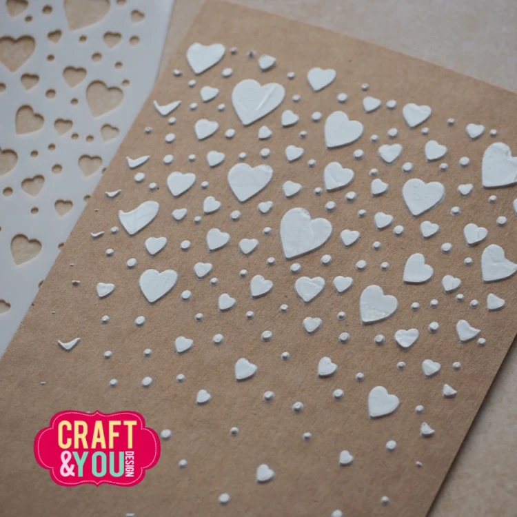 Szablon maska A6 Spadające serduszka SC019 Craft&amp;You Design