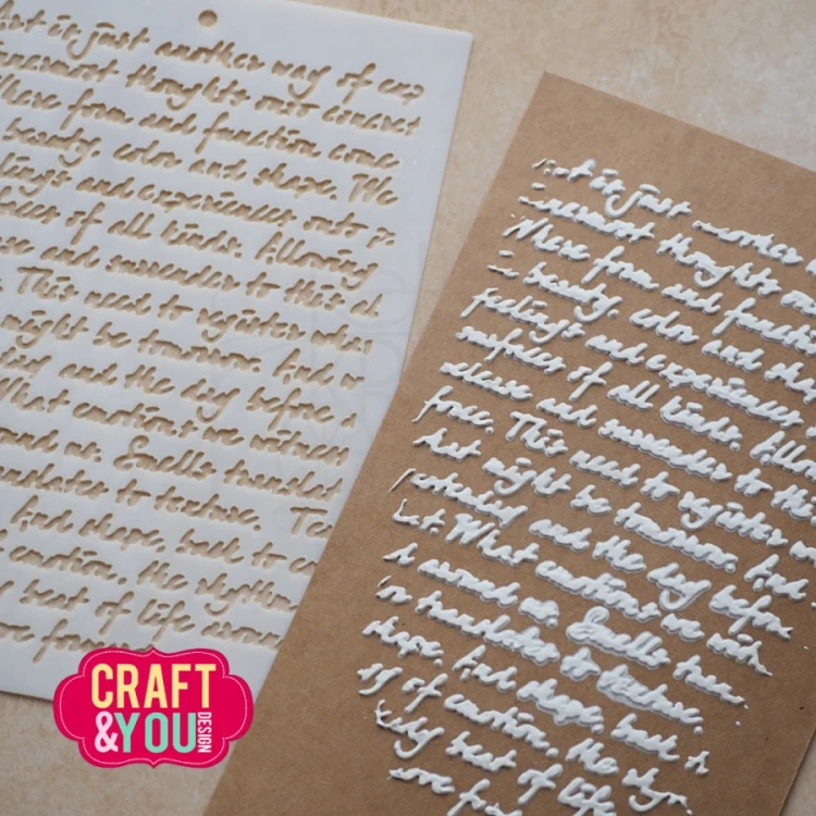 Szablon maska A6 Tekst ręcznie pisany SC018 Craft&amp;You Design
